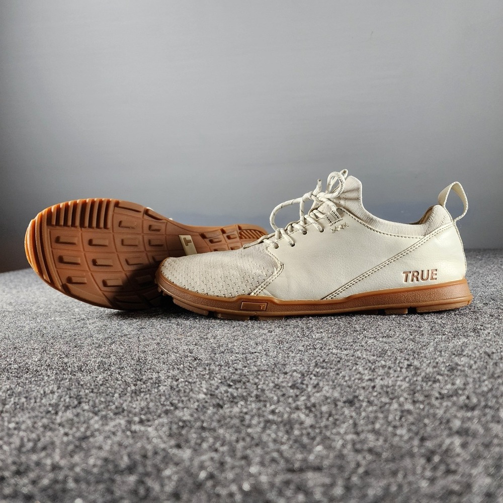 True Linkswear OG Feel Golf Shoes Mens 10.5 Bone White Gum Spikeless Minimalist
